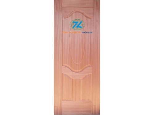 Da cửa hdf 3 panel oval phủ veneer sapele